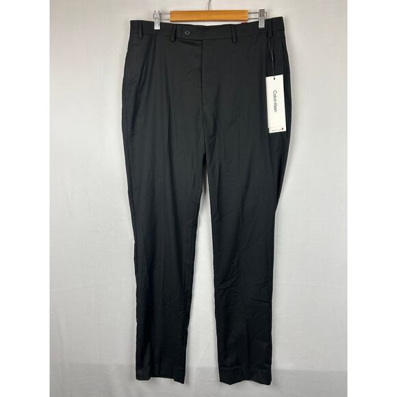 Calvin Klein Jerome Trouser Pant Slim Fit Performance Slacks Black Men's 36x34